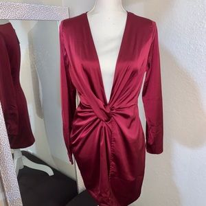 Silky Burgundy Sexy Dress